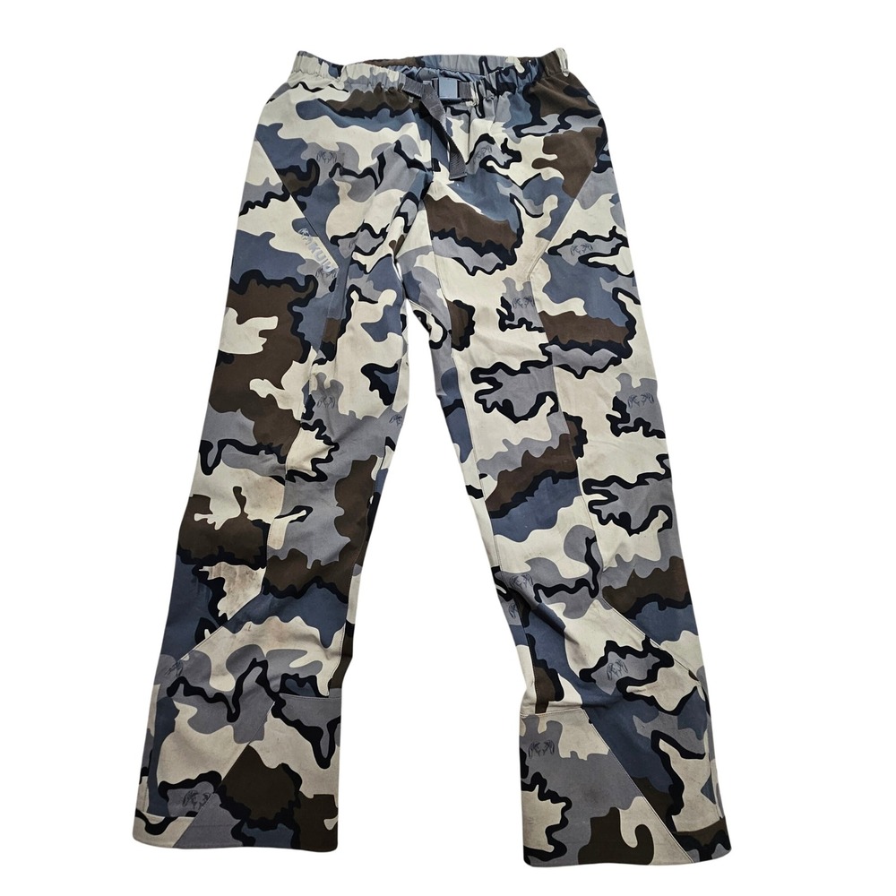 KUIU Chugach NX Rain Pant Men Large Vias Camo Toray Dermizax NX Waterproof Zip *